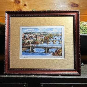 Watercolour of Vltava River in Prague by V.Shukshin